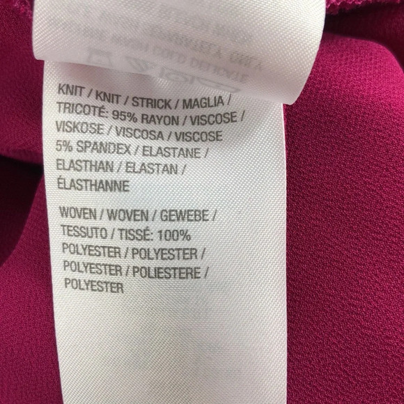 2/$30 LOGO LOUNGE by Lori Goldstein Cardigan Fuchsia Size Small Knit W/Chiffon - Picture 11 of 16
